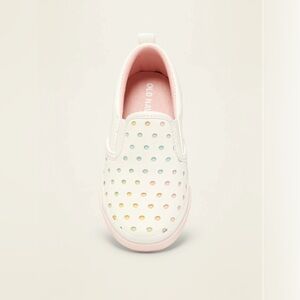 Old Navy Faux-Leather Slip-On Sneakers for Toddler Girls, white, size 7